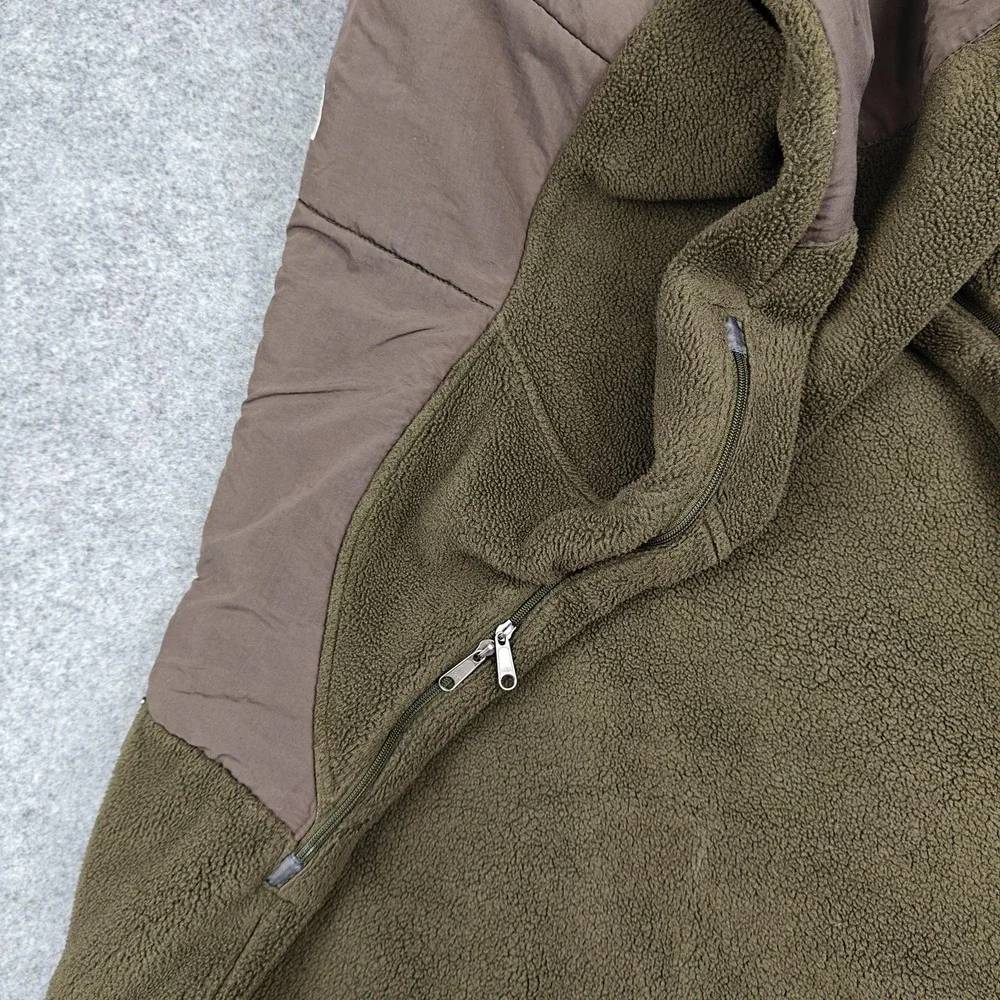 The North Face Jacket Mens‎ 2XL Green Polartec Fleece Zip Pockets Windbreaker